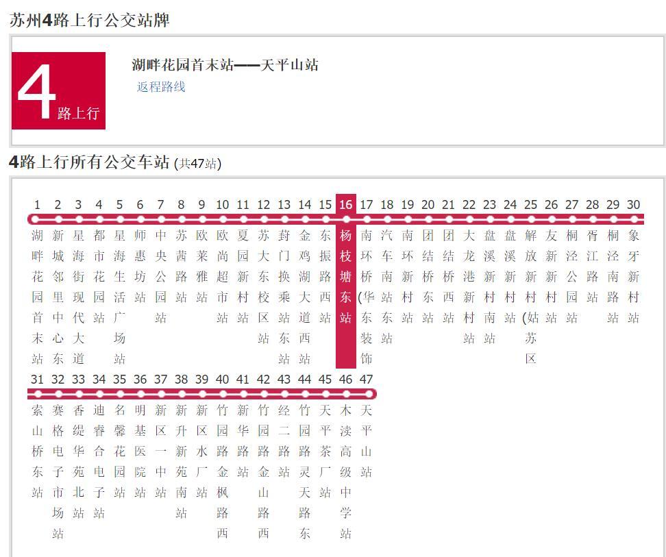 苏州公交4路最新路线详解